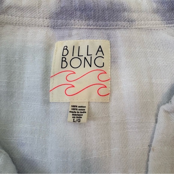 Billabong Tie Dye Button Down Cotton Shirt Size L - Picture 8 of 11